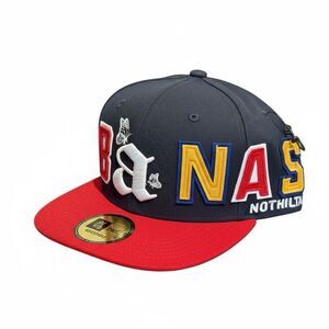 Brand About Nothing BAN Atlanta Snap Back Flat Bill Cap Hat Adjustable Navy Red